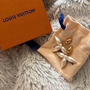 Louis Vuitton Louisette Pearl and Gold Stud Earrings
